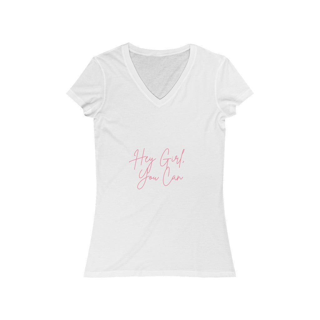 Hey Girl You Can  Jersey Short Sleeve V-Neck