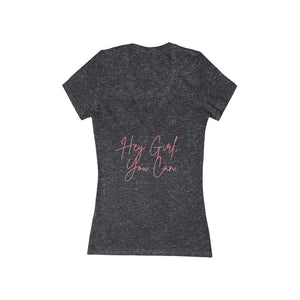 Hey Girl, You Can Jersey Short Sleeve Deep V-Neck
