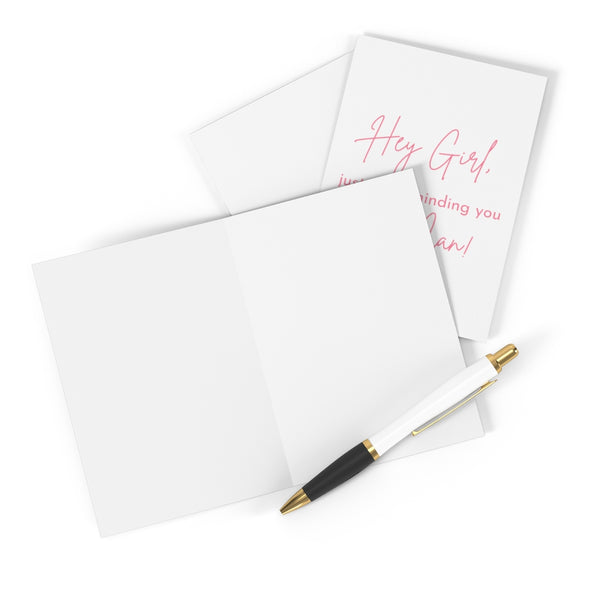 Hey Girl Pink & White Greeting Cards (8 pcs)
